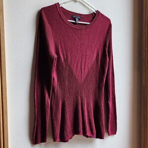 H by Halston Cranberry Herringbone Scoop Neck Jersey Size XS